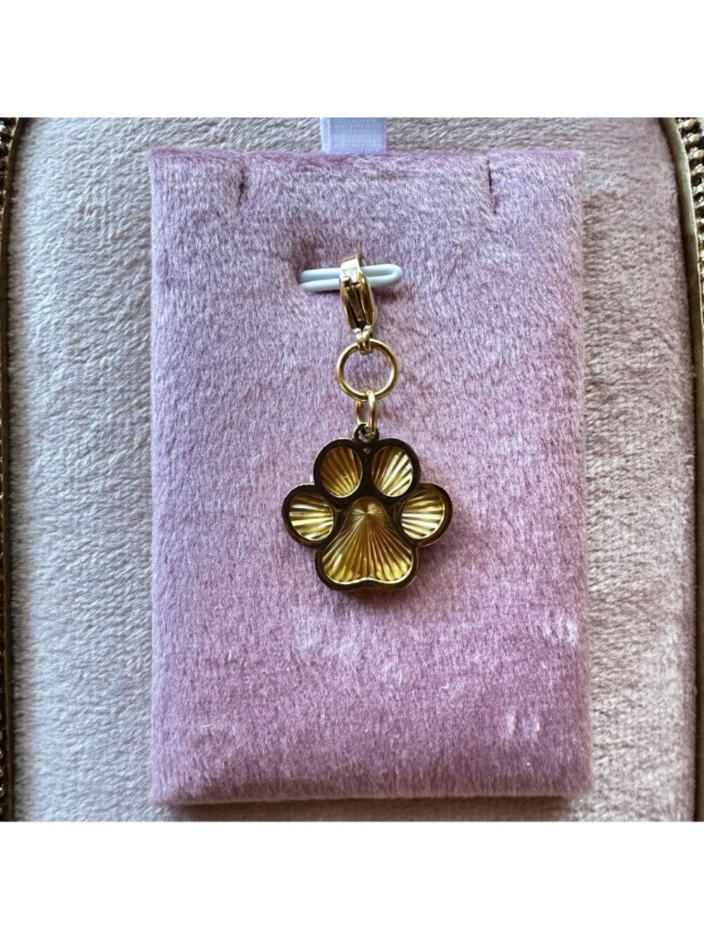 Gold Paw Print Charm 18K Gold PVD Stainless Steel Waterproof Lobster Claw Clasp - Picture 7 of 11